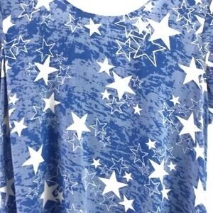 Womens Cropped Star Shirt Size Medium Rue 21 Blue White Stars Open Knotted Back